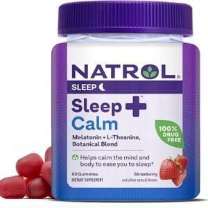 Natrol Sleep+ Calm Gummies: Strawberry Melatonin for Restful Nights